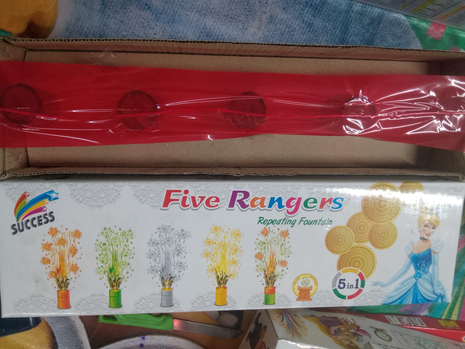 Krish Crackers Five Rangers 5 Serial Fancy Multi Color Fountain